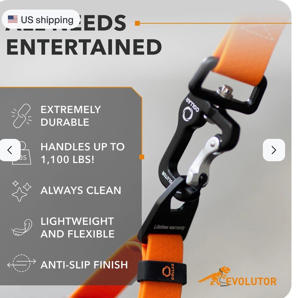 Orange Extra Heavy Duty Dog Leash 4 Ft x 1 in for Large Medium and Smal