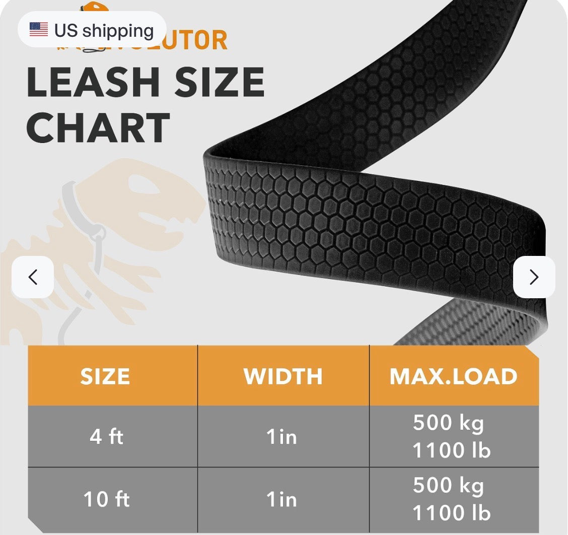 Orange Extra Heavy Duty Dog Leash 4 Ft x 1 in for Large Medium and Smal