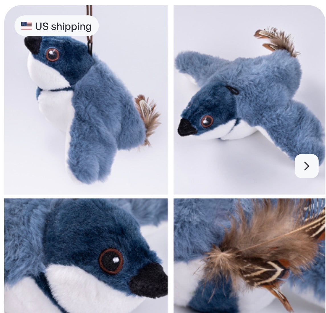 USB Rechargeable Interactive Flapping Bird Cat Toy