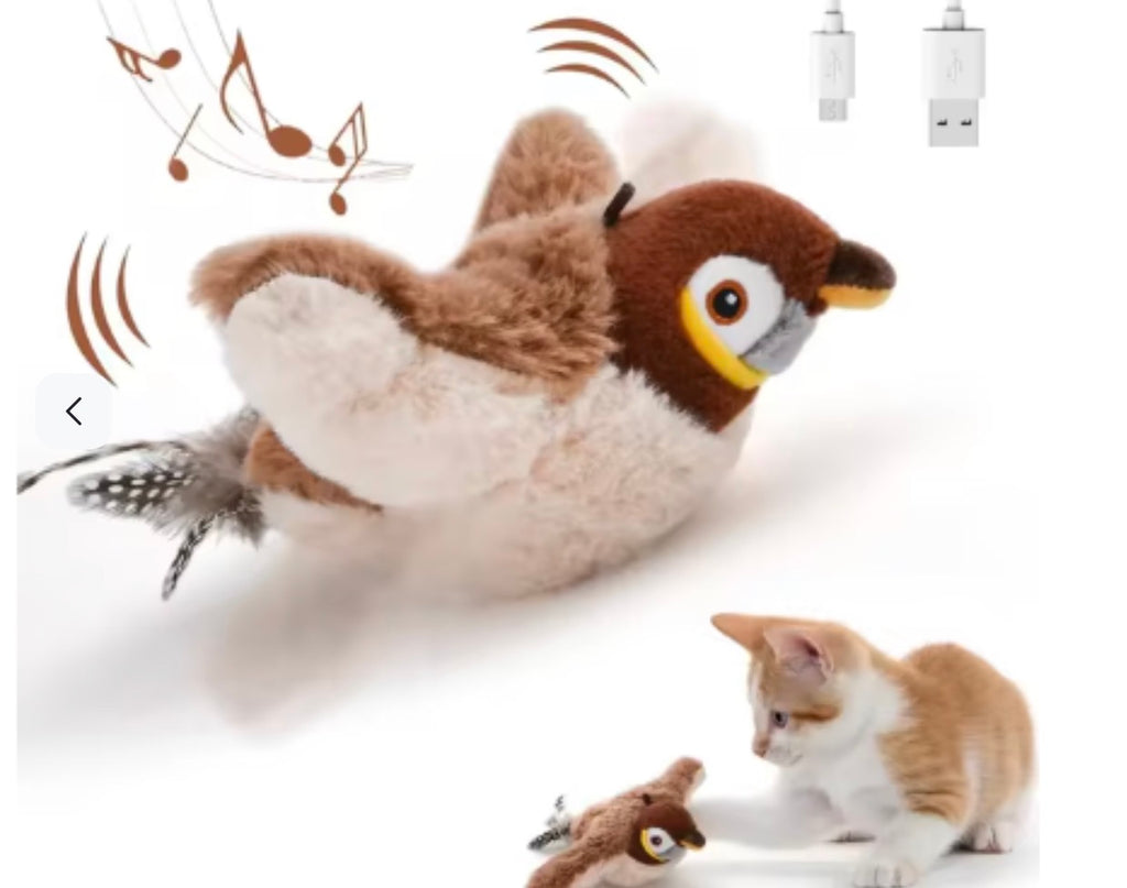 USB Rechargeable Interactive Flapping Bird Cat Toy