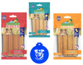 Himalayan Pet Supply Churro Dog Chew Treats in 3 Flavor Variety Bundle: (1) Cheese (1) Cheese W/Peanut Butter & (1) Cheese W/Bacon (3 Bags Total 4 Sticks per Bag 12 Sticks Total) + Silicone Lid